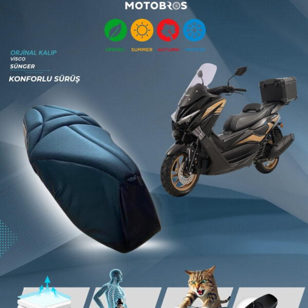 Kuba Newcity 125 ve 50cc Uyumlu Konfor Sele Ve Sele Kılıfı Visco Sünger